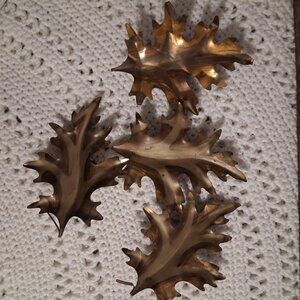VINTAGE HOME INTERIORS BRASS LEAVES-SET OF 4
